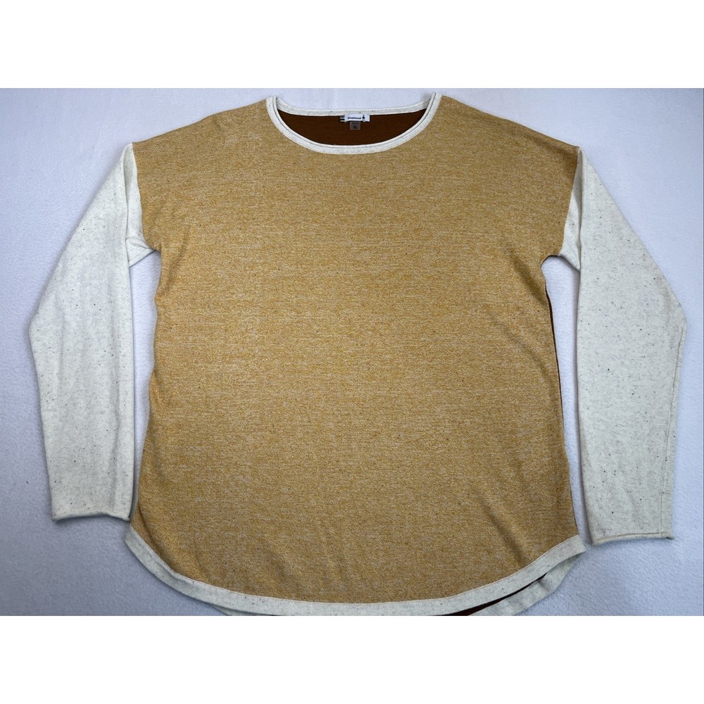 Smartwool Wool Sweater Shadow Pine Color Block Women's XL Honey Gold Natural